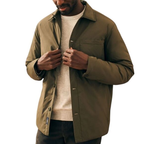 415 NWT Faherty Seaport Lightweight Down Jacket Size XL Forest Olive - Picture 1 of 8
